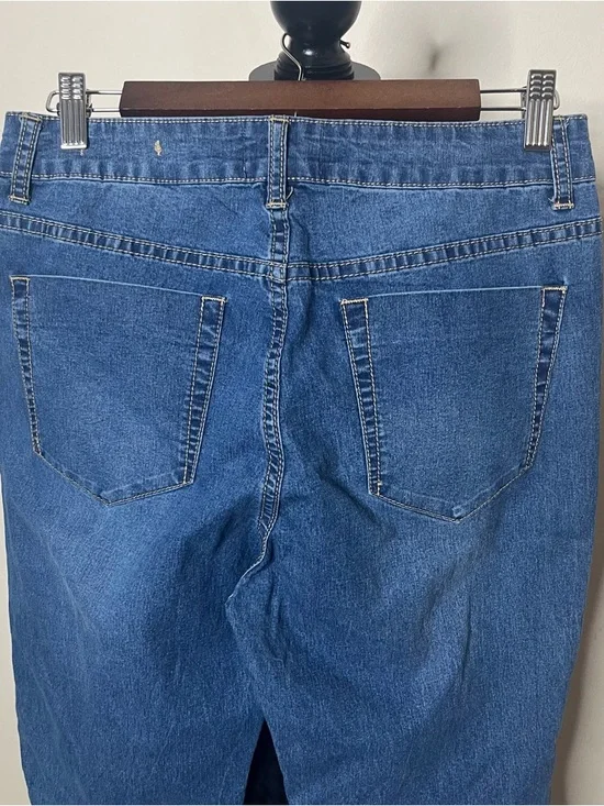 Uniq By Litz Women’s High Rise Button Fly Bell Bottom Ruffle Blue Jeans Sz 29 - Picture 6 of 8